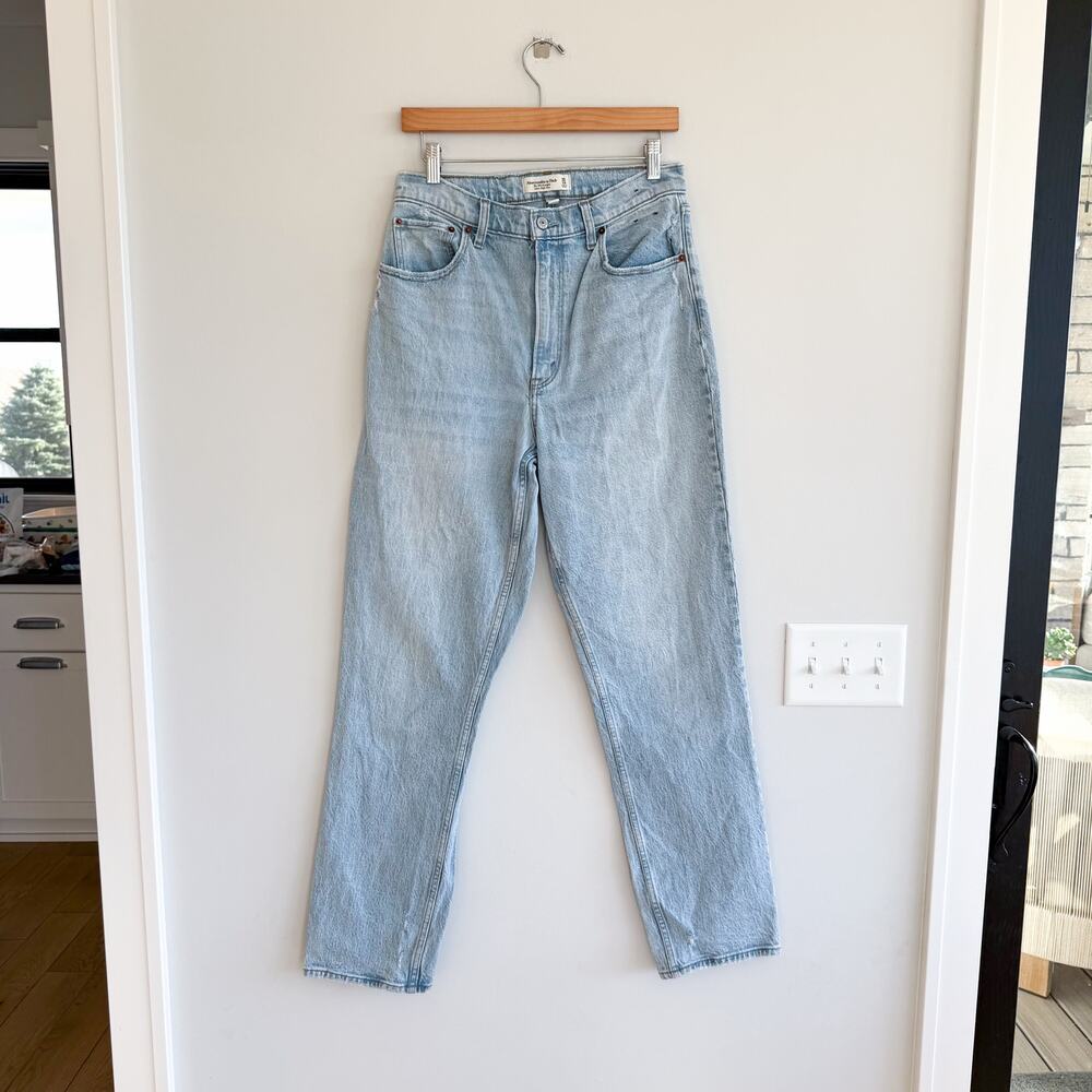 Abercrombie & Fitch The '90s Straight Ultra High Rise Curve Love Jeans Blue 30